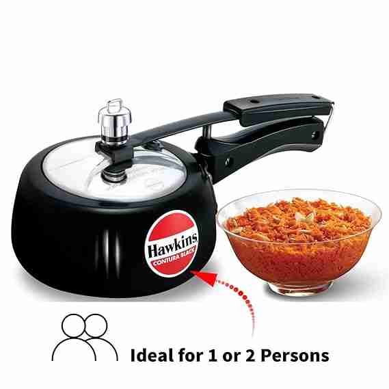 HAWKINS HOUSEHOLD COOKER ALMUNIUM CONTURA BLACK