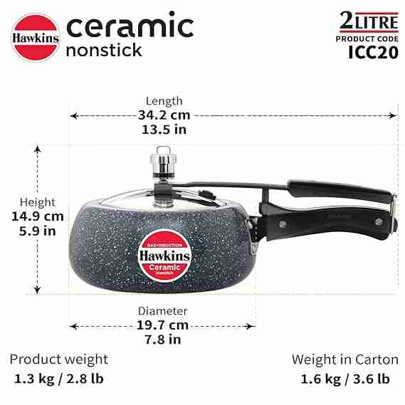 HAWKINS HOUSEHOLD COOKER ALMUNIUM CERAMIC