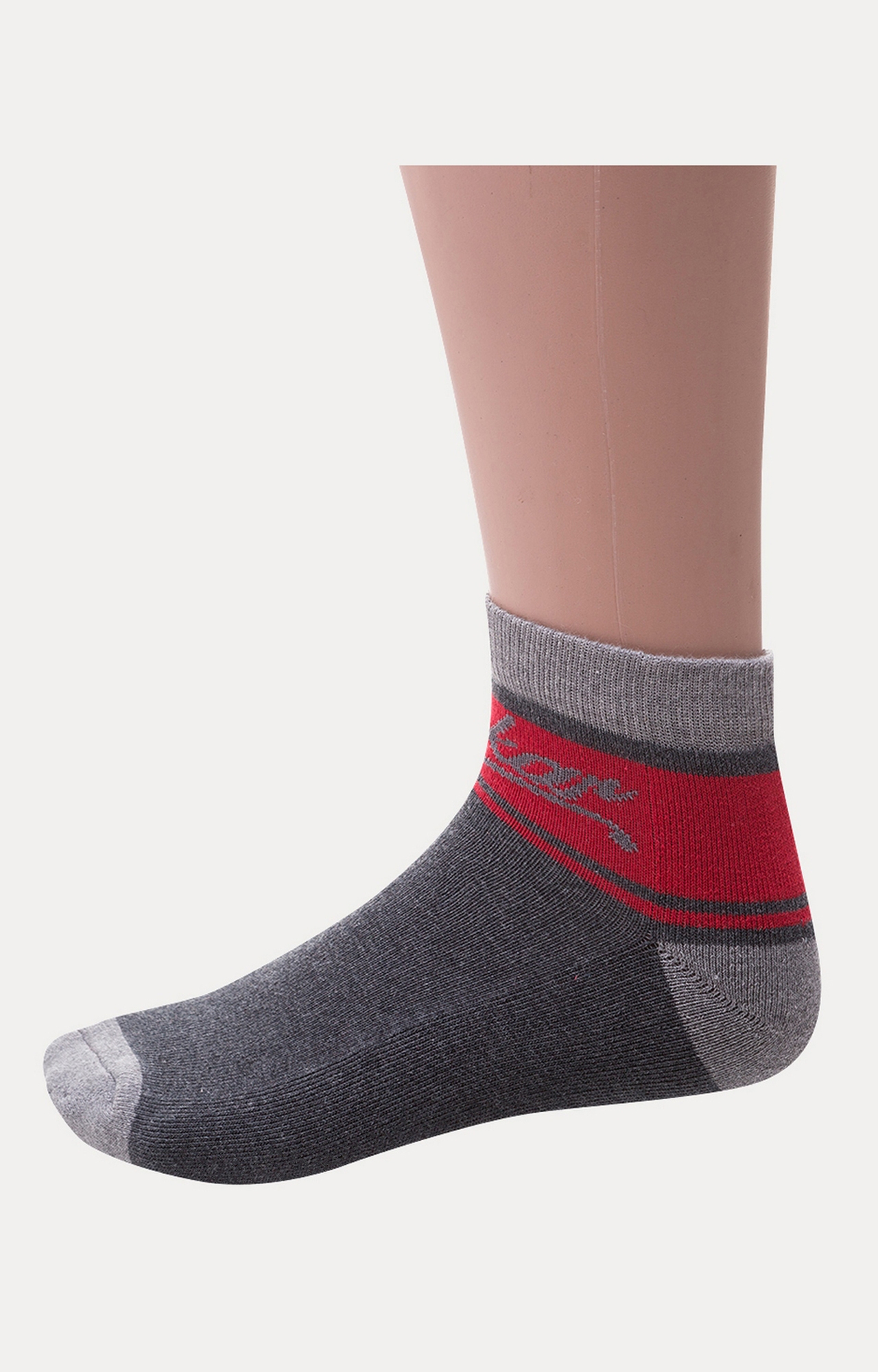 spykar | Spykar White & Grey Printed Ankle Length Socks - Pair Of 2 1