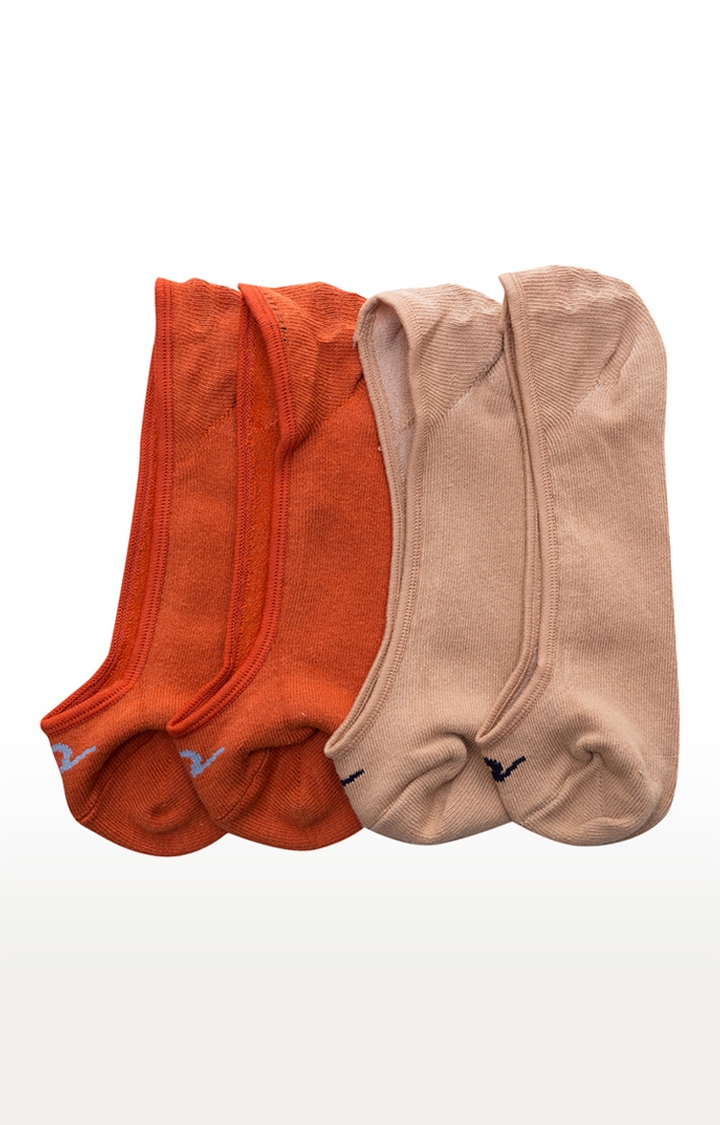spykar | Spykar Orange And Beige Solid Socks - Pair Of 2 0