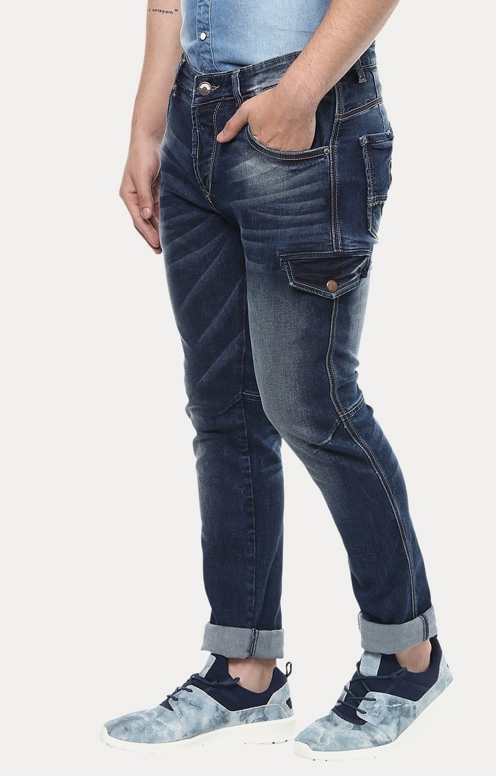 spykar | Men's Blue Cotton Solid Straight Jeans 1