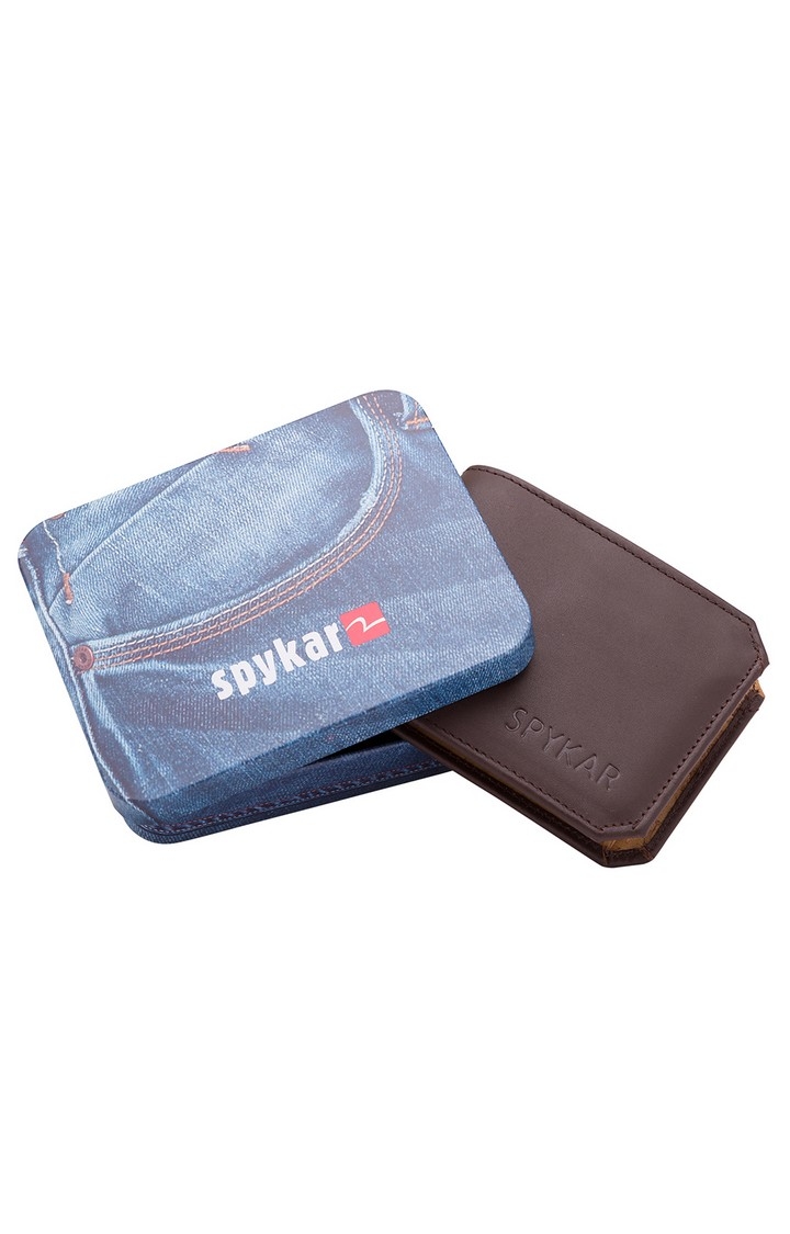 spykar | Spykar Brown Solid Leather Wallets 5