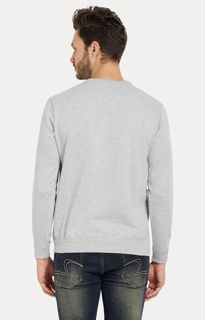 Spykar Grey Printed Slim Fit Sweatshirt