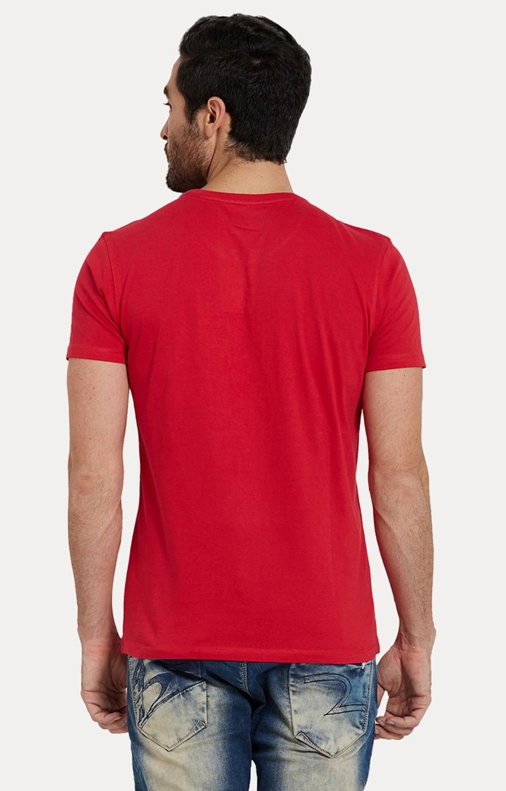 spykar | Spykar Orange Cotton Slim Fit T-Shirt For Men 3