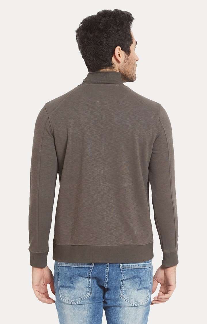 spykar Grey Melange Slim Fit Sweatshirt