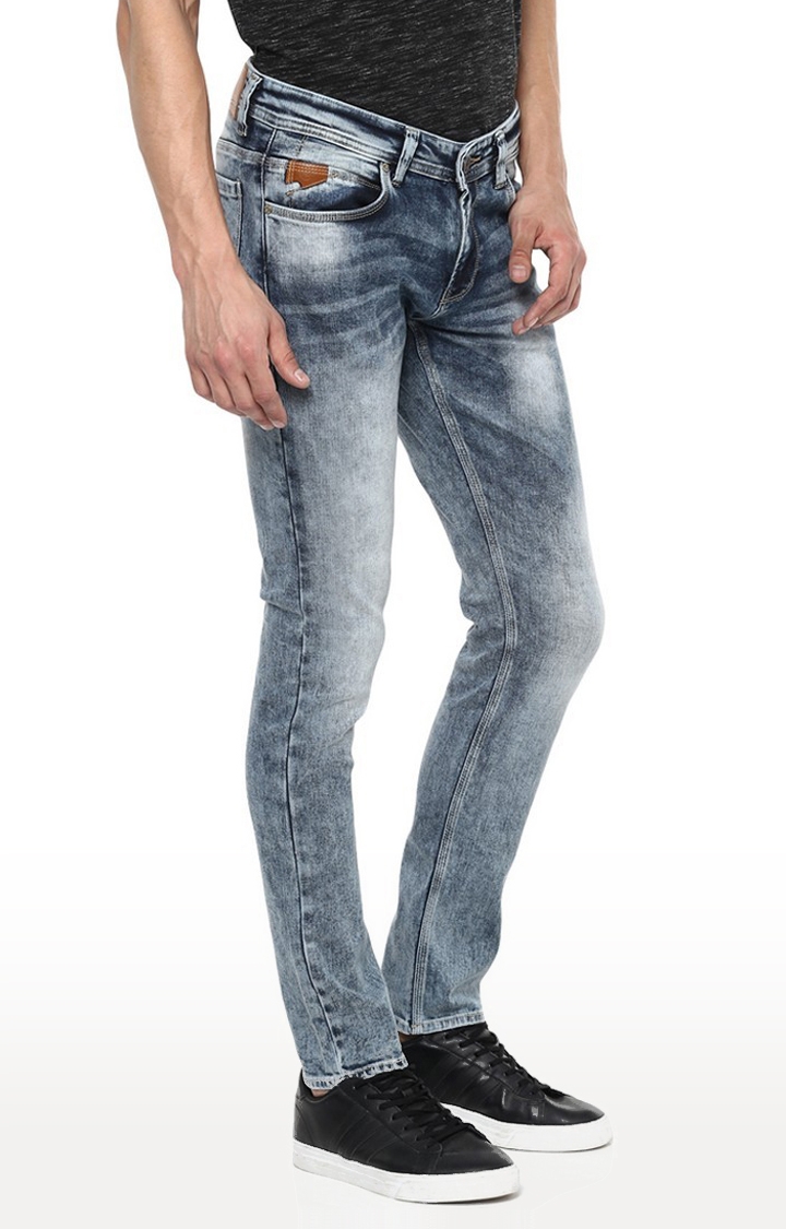 spykar | Men's Blue Cotton Solid Tapered Jeans 2