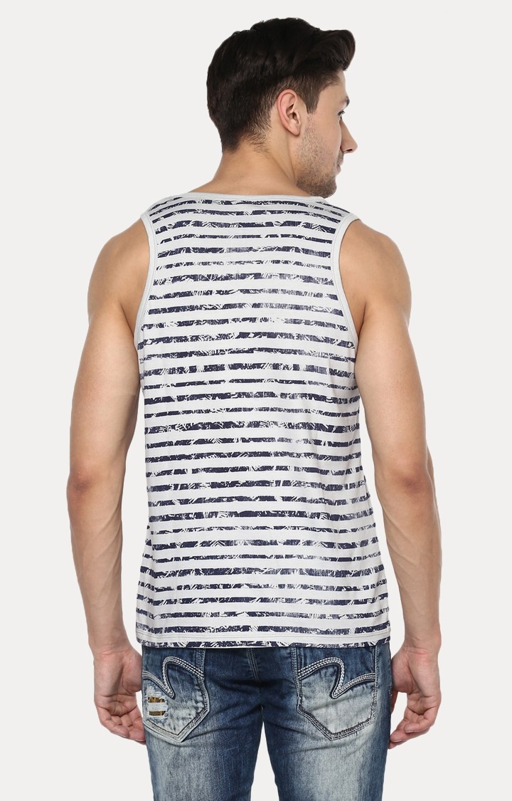 spykar | Spykar Grey Striped Slim Fit T-Shirt 3
