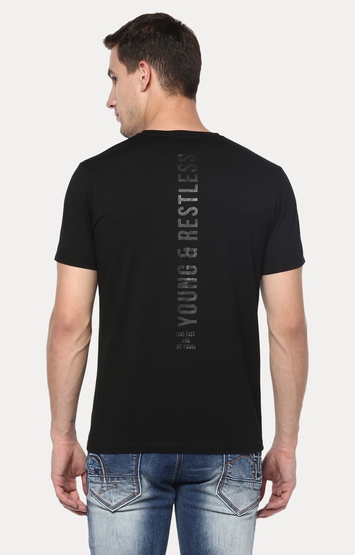 spykar | Spykar Black Solid Slim Fit T-Shirt 3