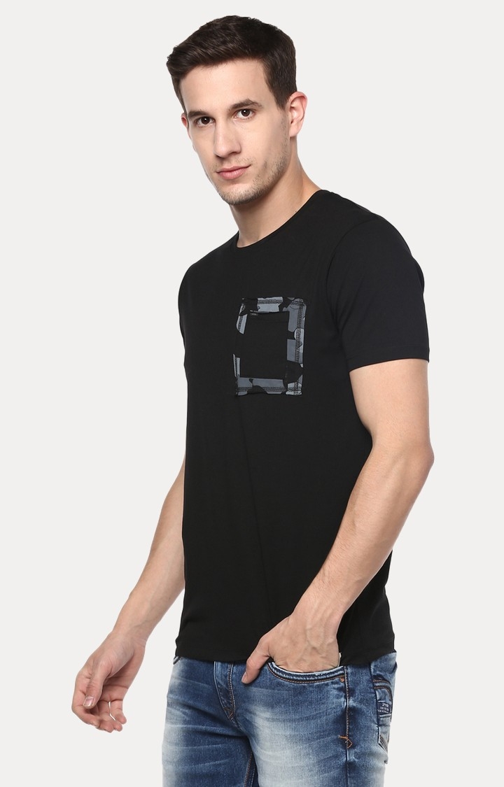 spykar | Spykar Black Solid Slim Fit T-Shirt 2