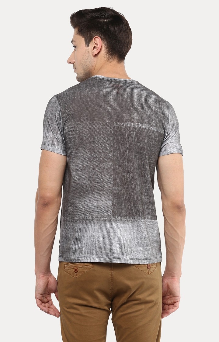 spykar | Grey Printed Slim Fit T-Shirt 3