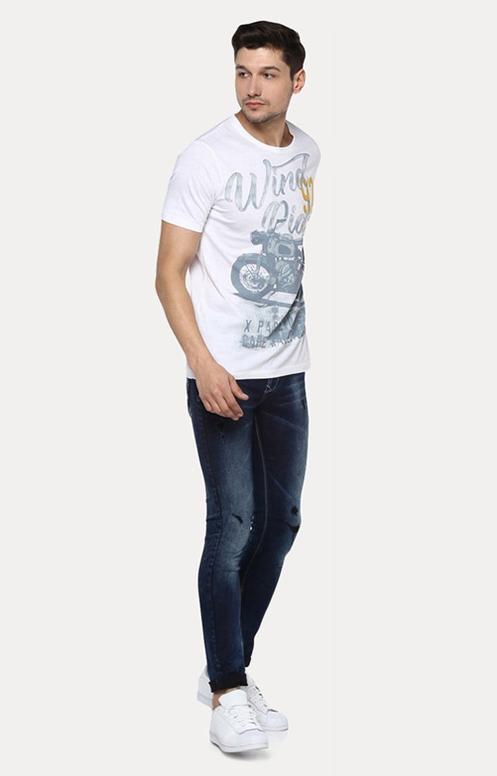 spykar | Men's Blue Cotton Solid Skinny Jeans 1