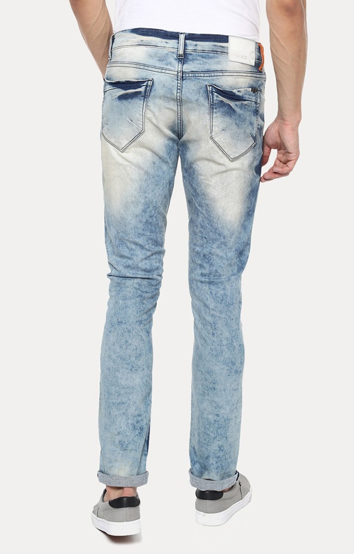 spykar | Men's Blue Cotton Ripped Ripped Jeans 3