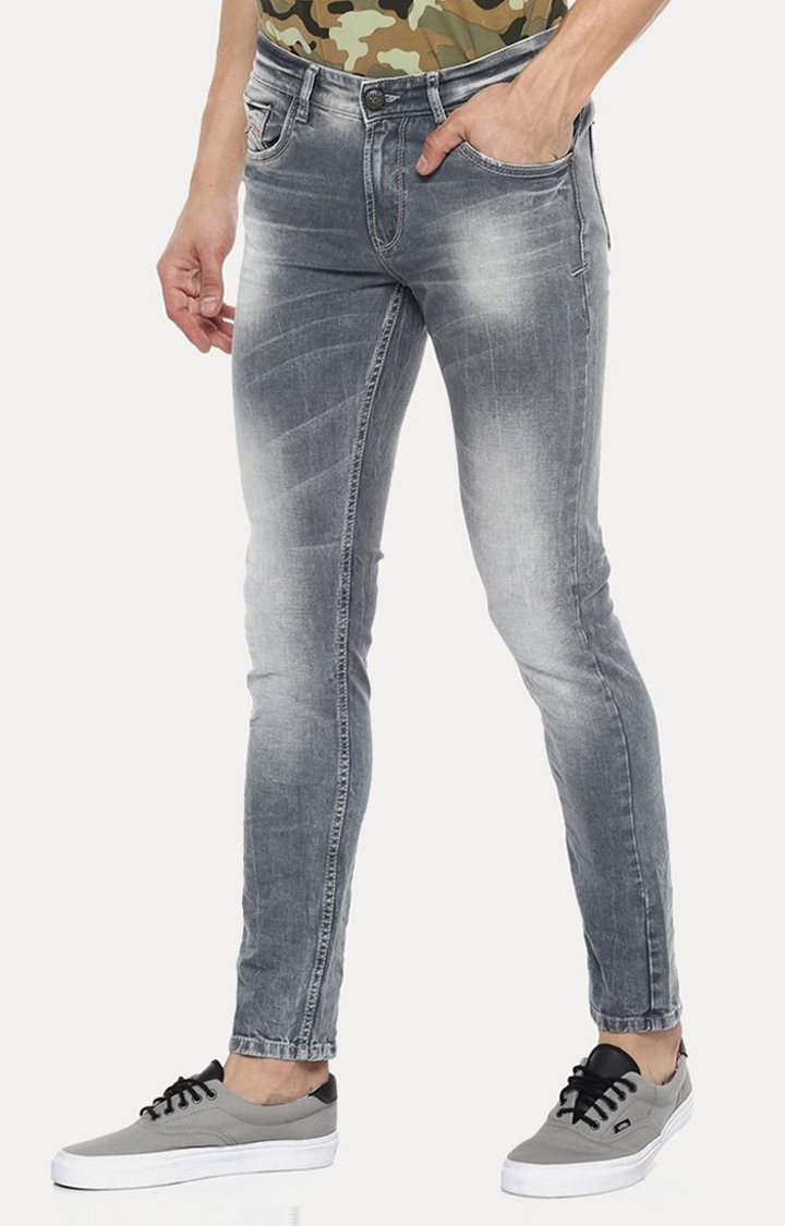 spykar | Men's Grey Cotton Solid Straight Jeans 2