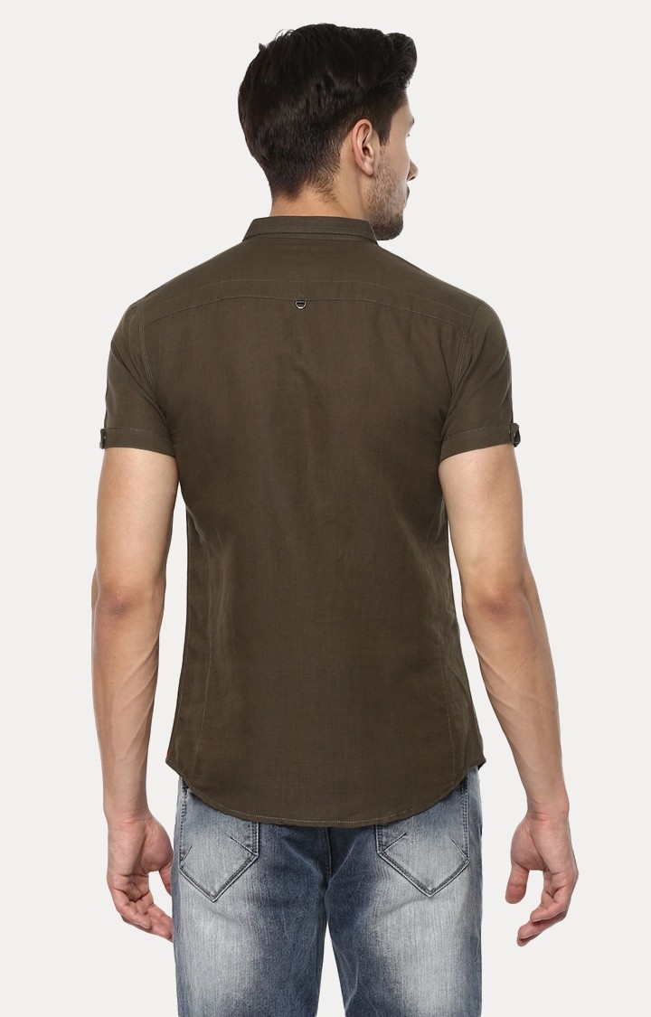 spykar | Men's Green Cotton Solid Casual Shirts 3