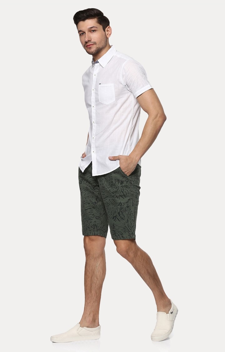 spykar | Men's White Cotton Solid Casual Shirts 1
