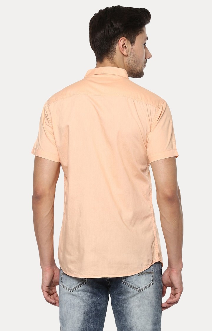 spykar | Men's Orange Cotton Solid Casual Shirts 3