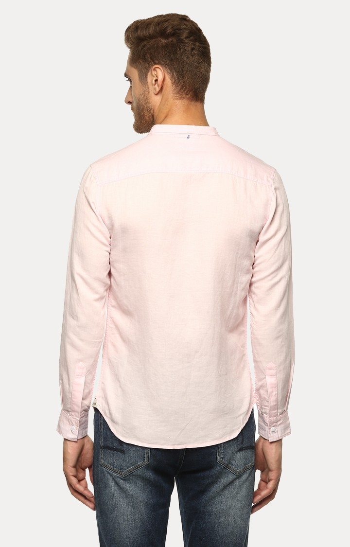 Spykar | Men's Pink Cotton Solid Casual Shirts 3