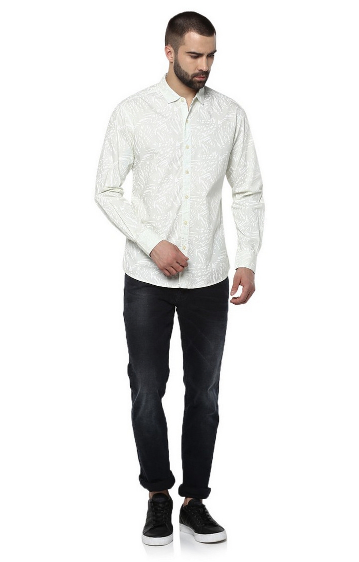 spykar | Men's Green Cotton Printed Casual Shirts 1