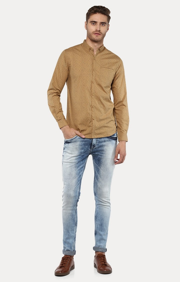 spykar | Men's Brown Cotton Printed Casual Shirts 1