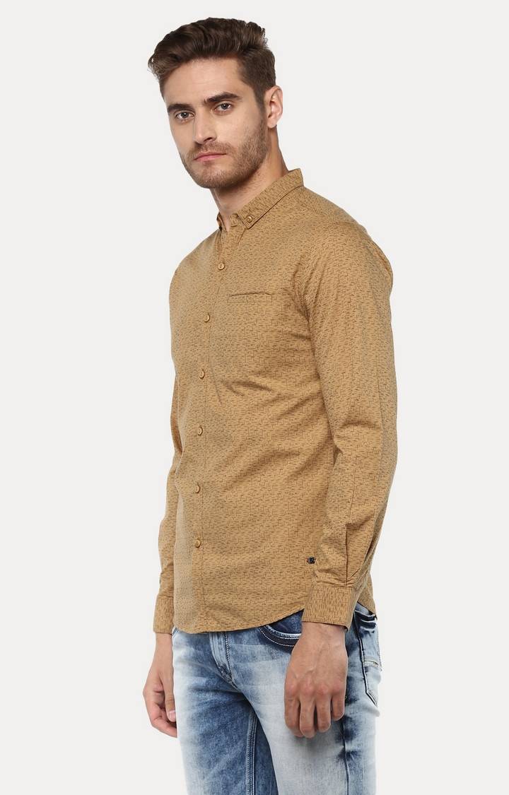 spykar | Men's Brown Cotton Printed Casual Shirts 2