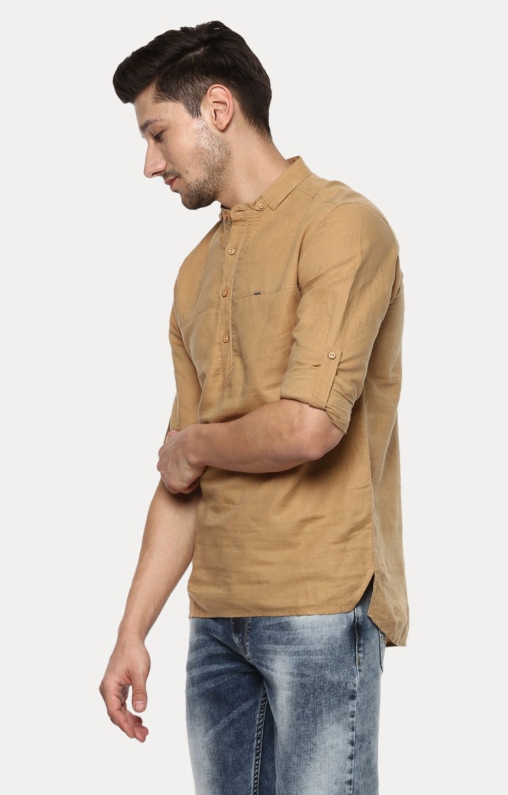 spykar | Men's Brown Cotton Solid Casual Shirts 2