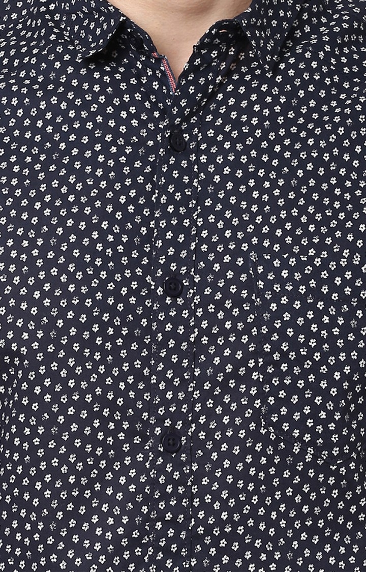 spykar | Men's Blue Cotton Printed Casual Shirts 4