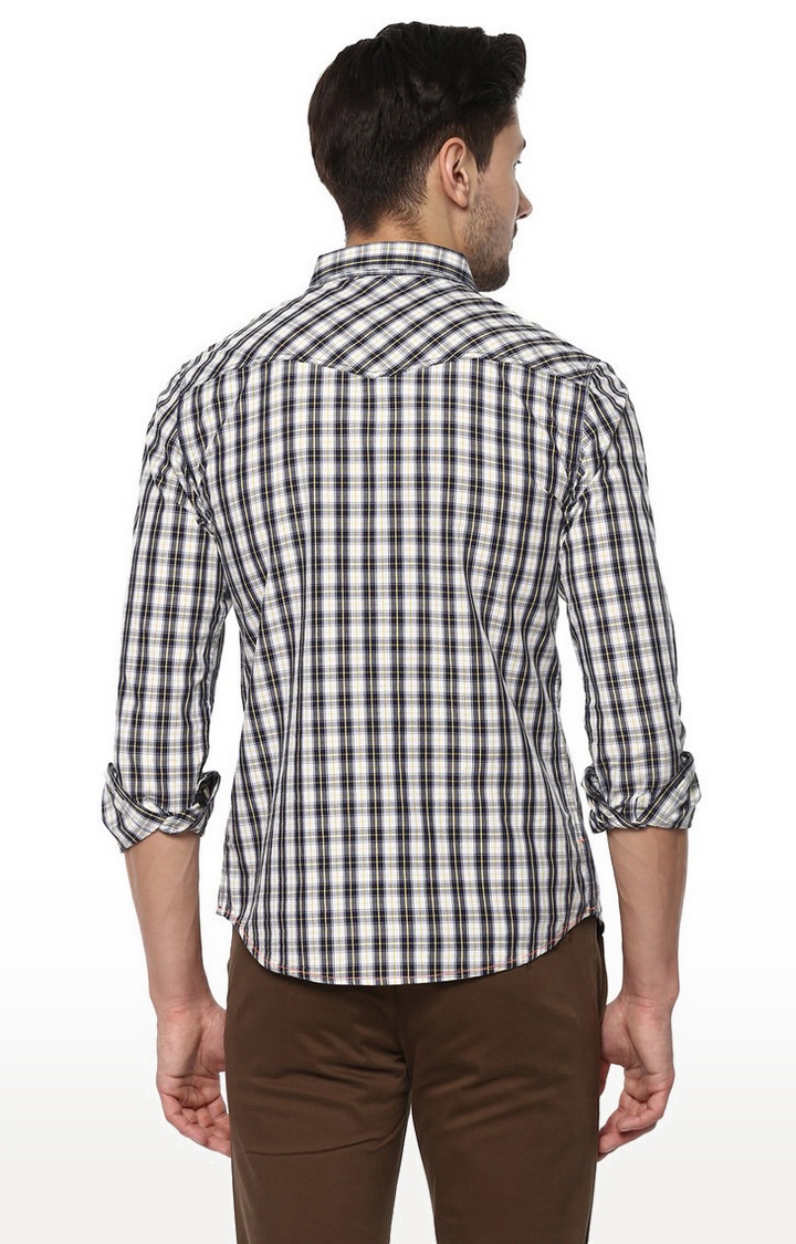 spykar | Men's Black Cotton Checked Casual Shirts 3