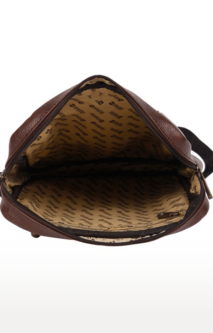 spykar | Spykar Brown Solid Satchels Bag 6