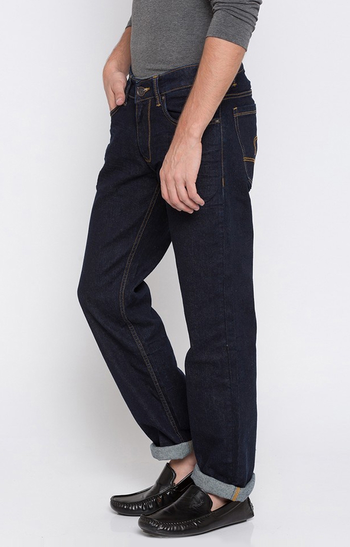 spykar | Men's Blue Cotton Solid Slim Jeans 2
