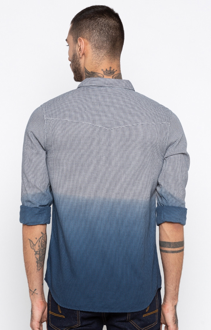 spykar | Men's Grey Cotton Checked Casual Shirts 1