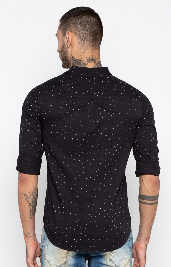 spykar | Men's Black Cotton Printed Casual Shirts 3