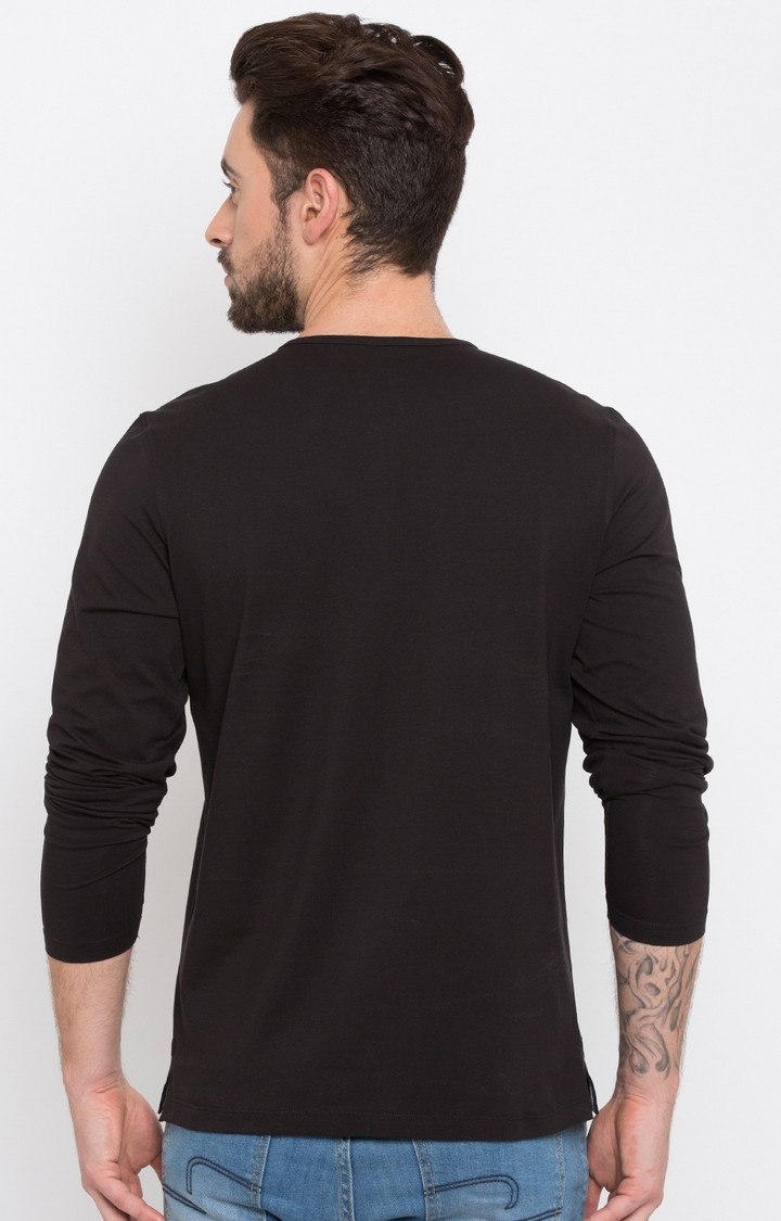 spykar | Spykar Black Solid Slim Fit T-Shirt 5