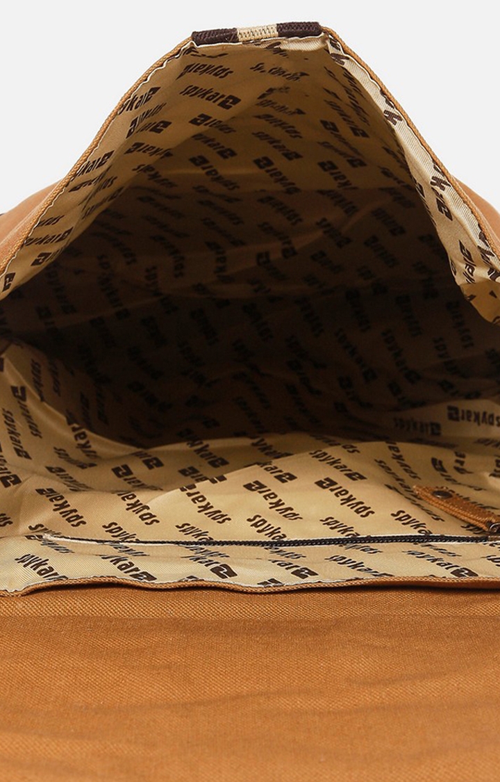 spykar | Spykar Light Brown Solid Canvas Satchels Bag 6