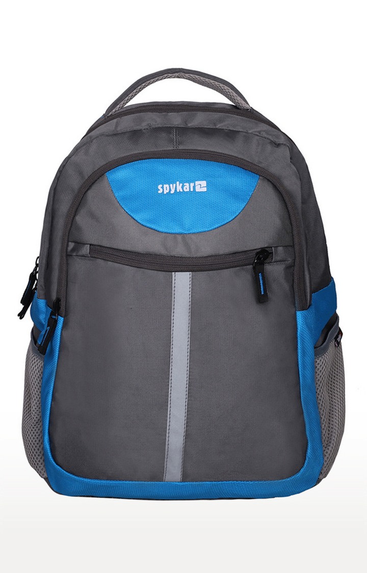 Spykar Grey And Blue Solid Laptop Bag