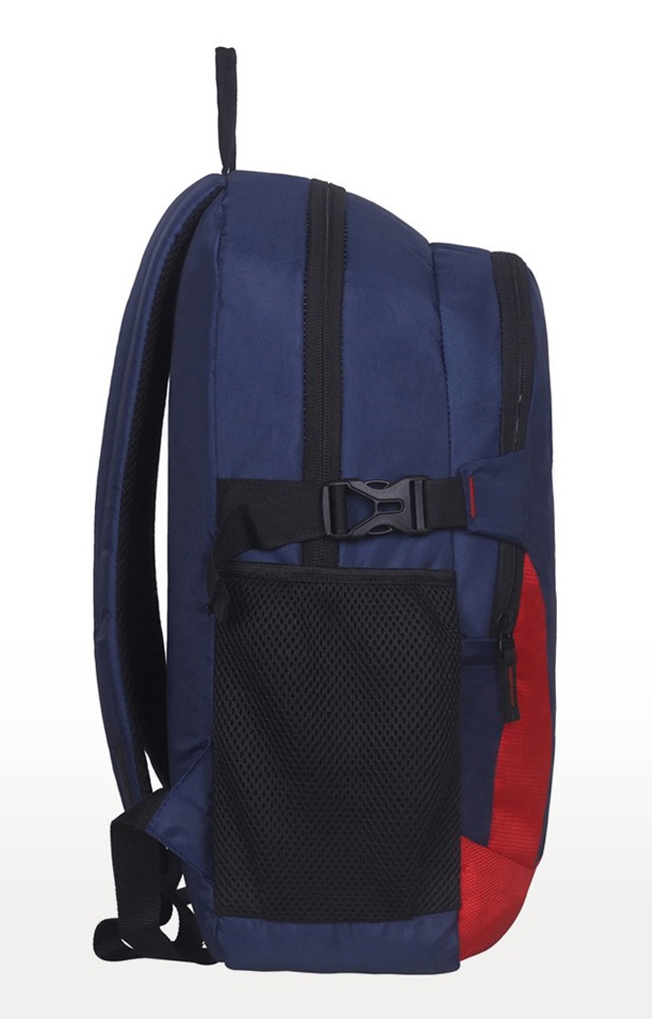 Spykar Navy And Red Solid Backpack