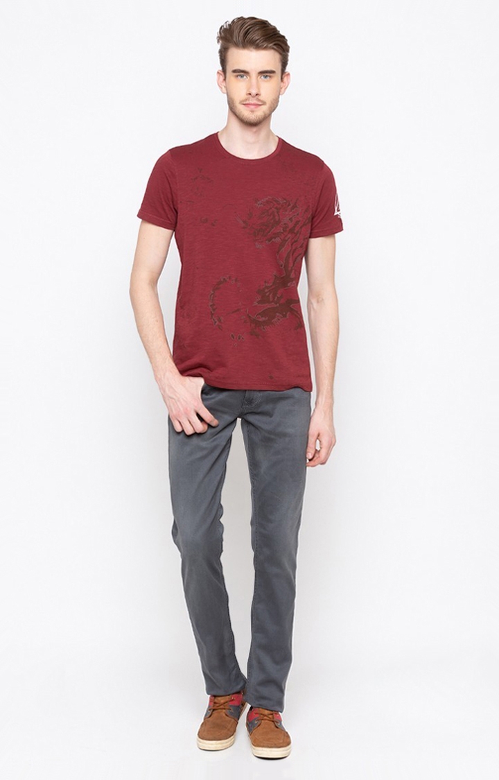 spykar | Men's Grey Cotton Solid Straight Jeans 1
