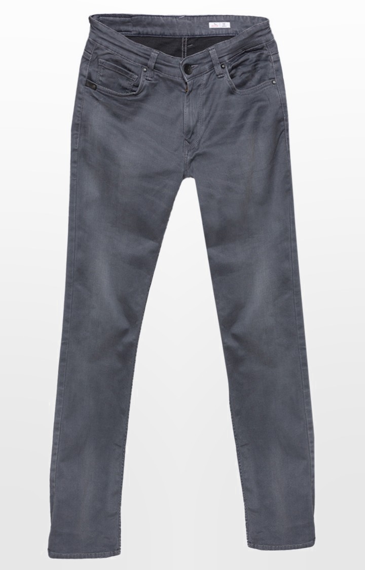 spykar | Men's Grey Cotton Solid Straight Jeans 3