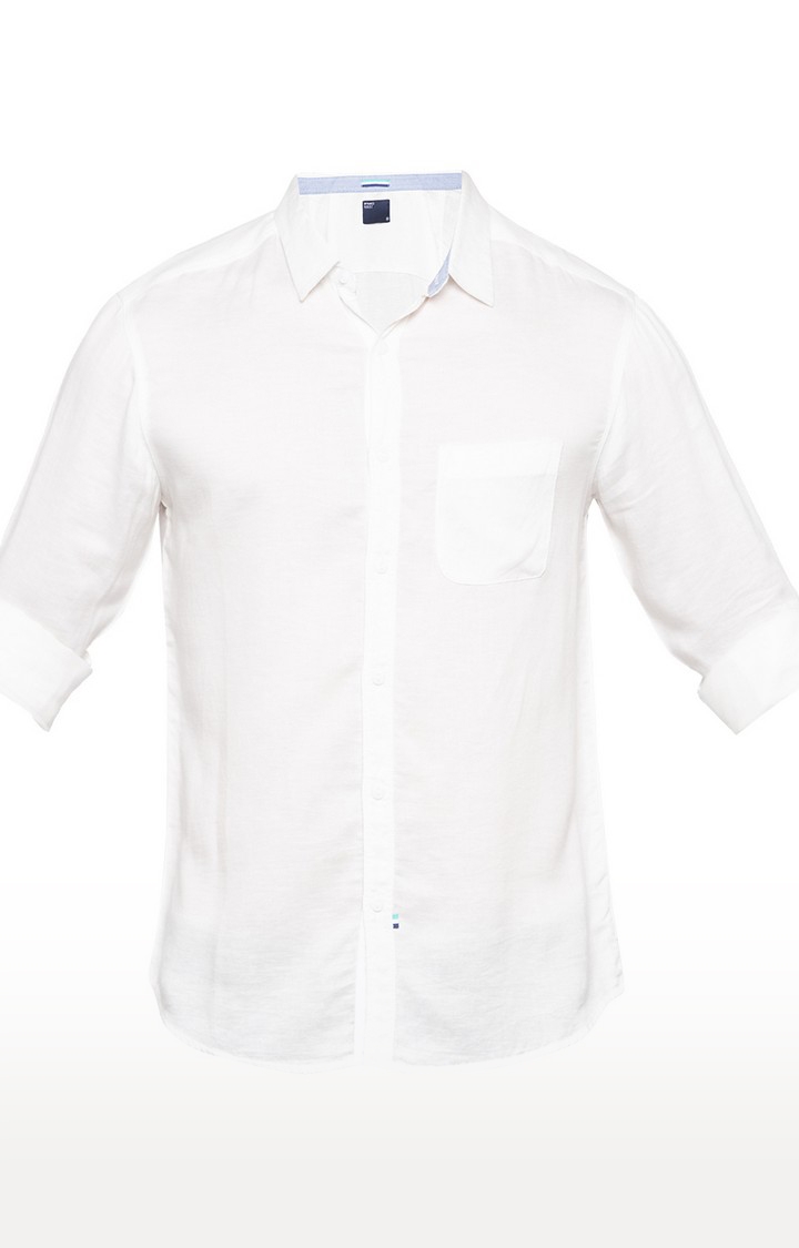 spykar | Men's White Cotton Solid Casual Shirts 5