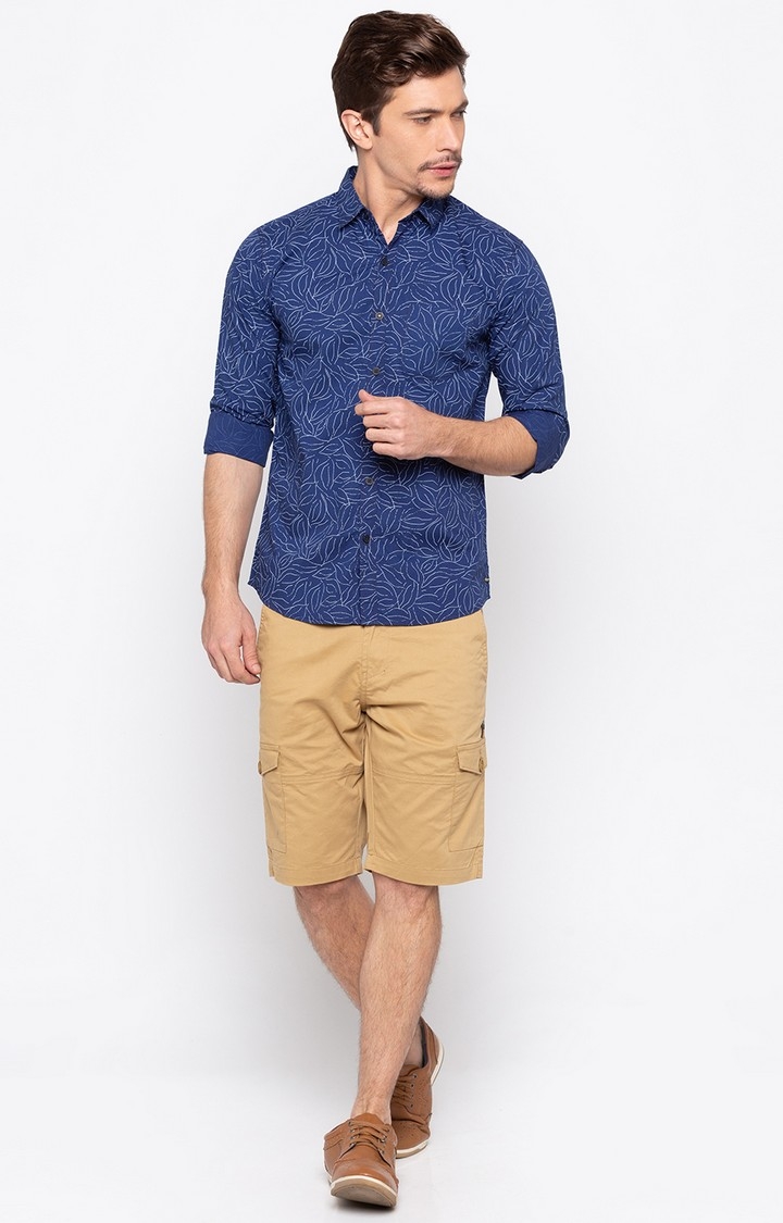 spykar | Men's Blue Cotton Printed Casual Shirts 1