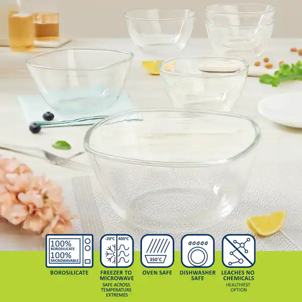 BOROSIL HOUSEHOLD GLASS BOWL MIXING BOWL SQR