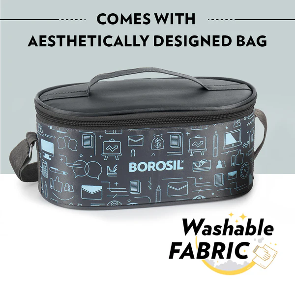 BOROSIL HOUSEHOLD LUNCH BOX STEEL CARRY FRESH SS