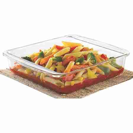 BOROSIL HOUSEHOLD GLASS DISH SQUARE WITH HANDEL