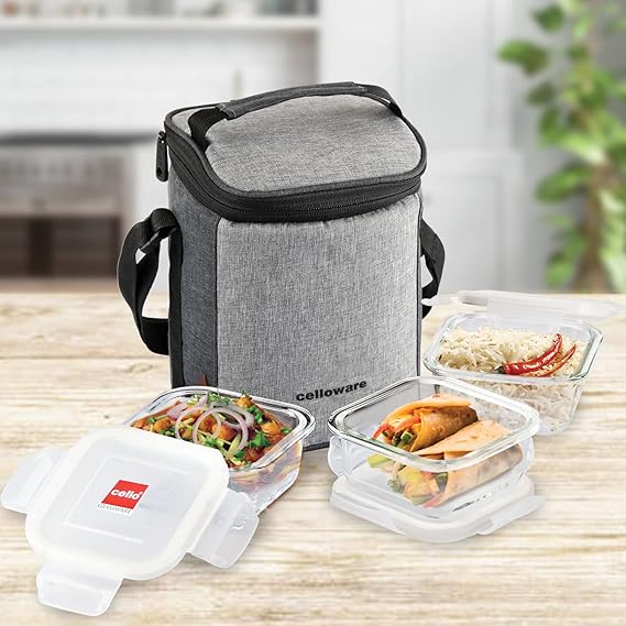 CELLO HOUSEHOLD LUNCH BOX GLASS DELIGHT SQUARE