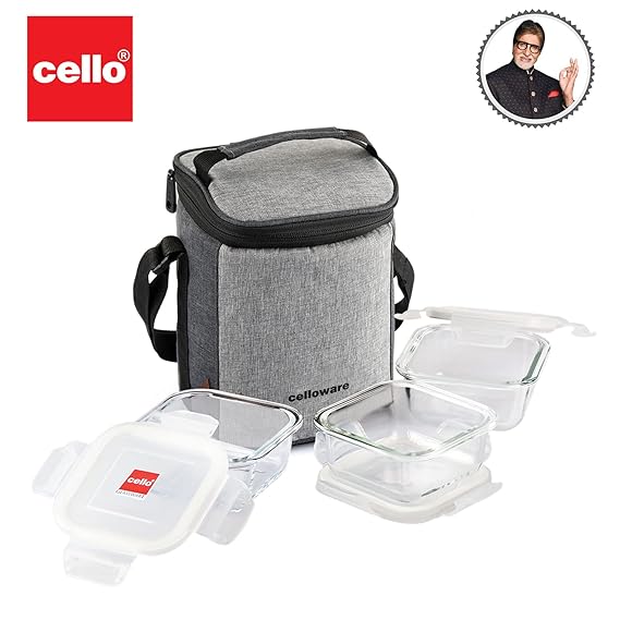 CELLO HOUSEHOLD LUNCH BOX GLASS DELIGHT SQUARE