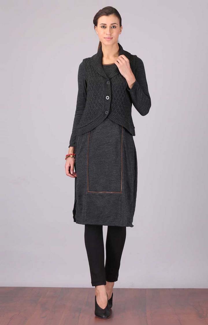 Aurelia | Women's Grey Cotton Blend Sweaters 0
