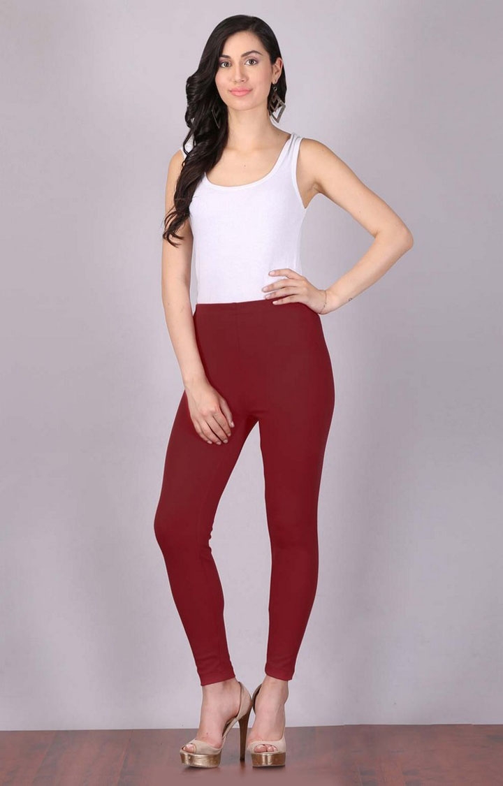 Aurelia | Women's Red Cotton Blend Leggings 0