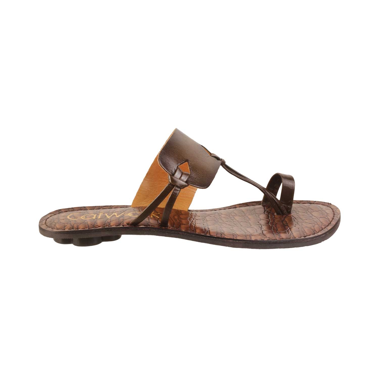 Buy Tan Flat Sandals for Women by CATWALK Online | Ajio.com