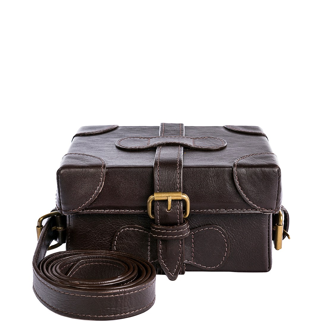Hidesign Genuine Leather Women Sling Bag Brown