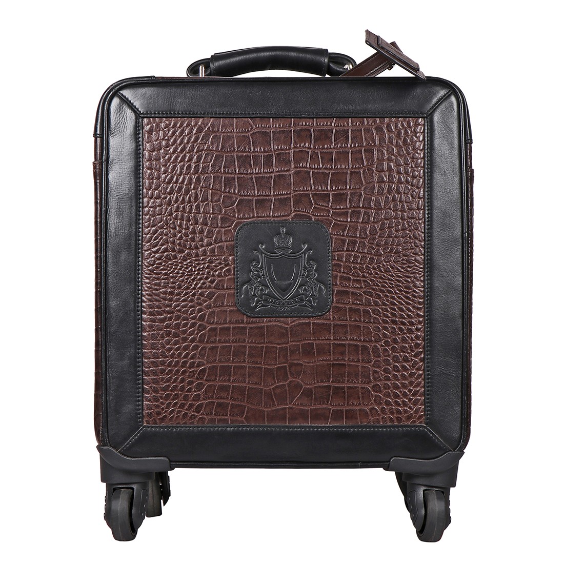 Hidesign Genuine Leather Unisex Trolley Bag Brown