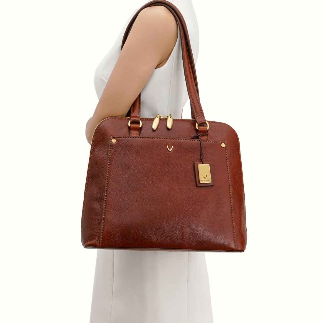 Hidesign Genuine Leather Women's Tan Shoulder Bag